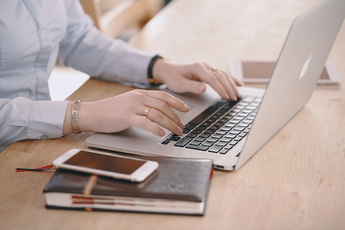 woman on computer